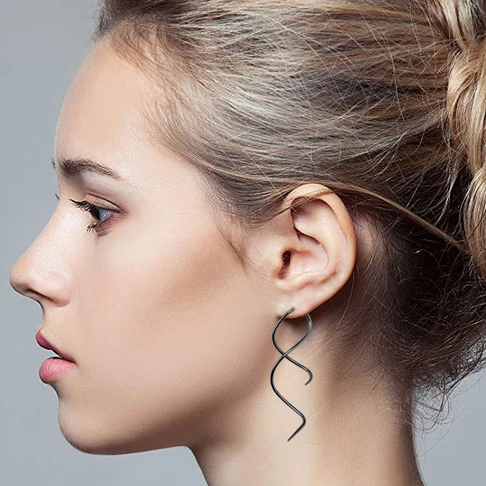 1pc New Twist Drop Piercing Earrings Cartilage Hoop Earring for Women Men Surgical Steel Tragus Piercings Jewelry