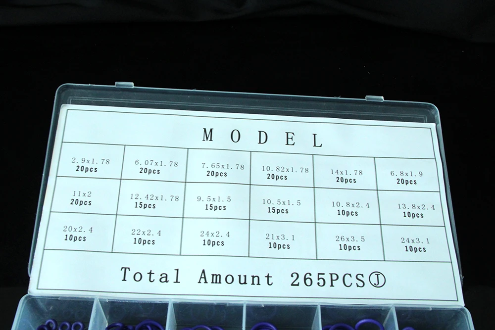 Anel de borracha resistente de alta temperatura da selagem do compressor do condicionamento de ar do automóvel r134a 265 pces o-ring