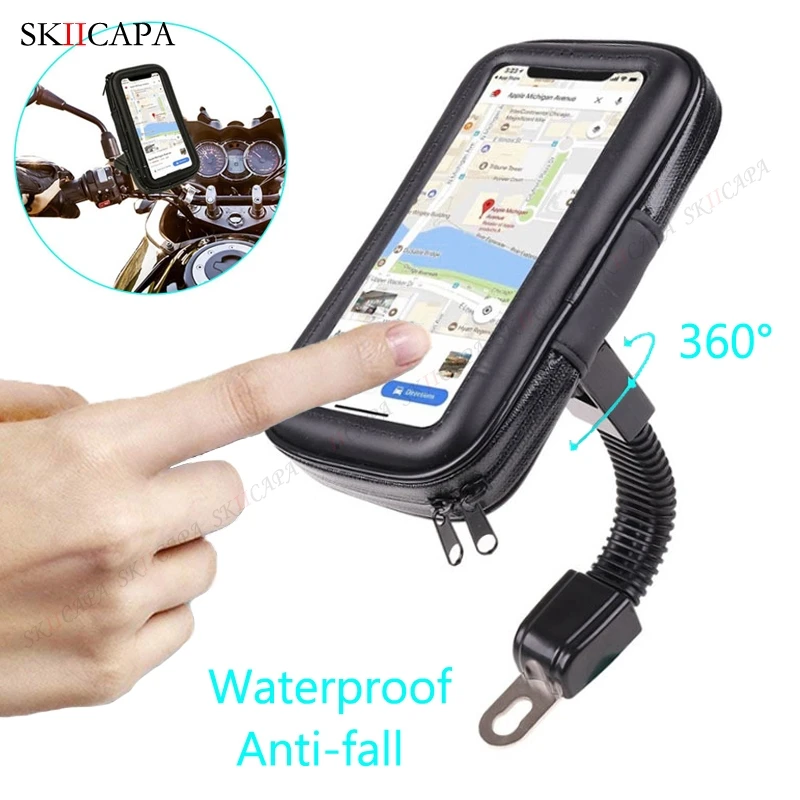 Universal Motorcycle Phone Holder for Samsung iphone Moto Bicycle Mobile Stand Support Scooter Cover Waterproof Phone Bag Case