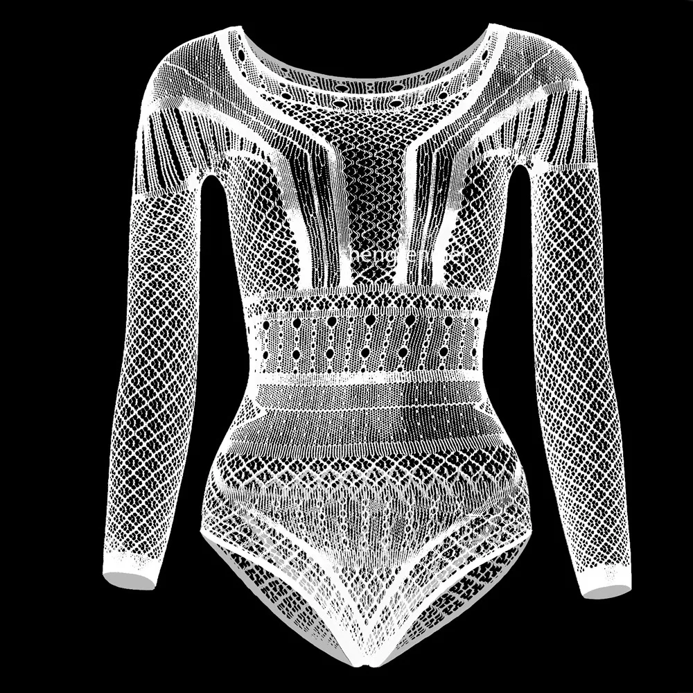 Gay Long Sleeve Lingerie Men\'s Sexy Underwear Geometry Breathable Fishnet Bodysuit Sissy Teddies New Exotic Apparel Dropshipping