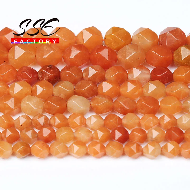 

Natural Red Aventurine Beads Faceted Stone Loose Spacer Beads 6 8 10mm Pick Size For Jewelry Making DIY Bracelet Accessories 15"