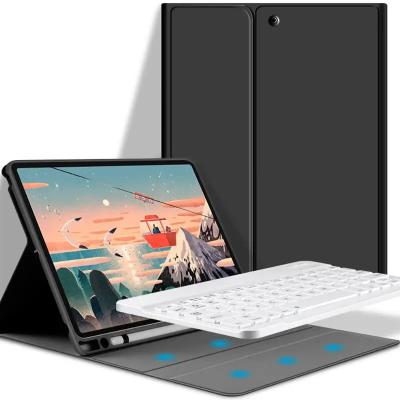 For IPad 7th Gen Keyboard Shell with Keyboard Pencil Holder Detachable Bluetooth Keyboard Case for IPad 10.2 2019 Cover