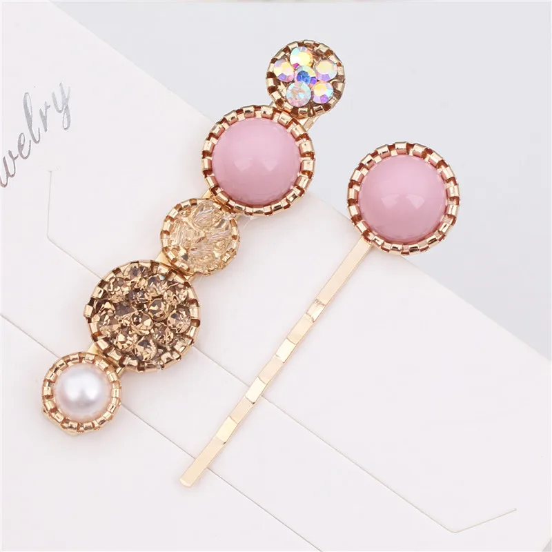 2/4pcs/set Rhinestone Wave Hair Clips for Ladies Imitation Pearl Hair Pins Set Charming Women Hair Accessories