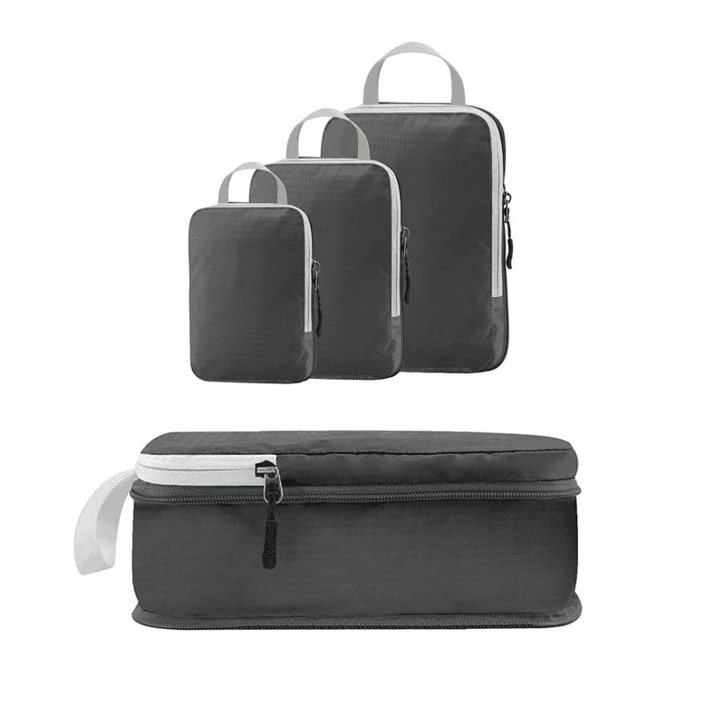 

3PCS/Set Compressible Travel Bag Organizer Waterproof Nylon Travel Set Clothes Luggage Suitcase Storage Kit Pouch Packing Cube