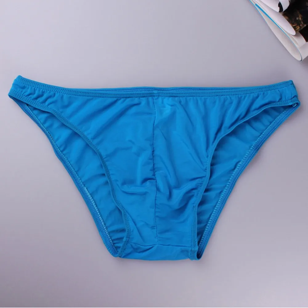 Men Ice Silk Thongs See Through Underwear Brief Pouch G-string Underpants Short Sissy Panties Gay Clothes Male Inmitate Lingerie