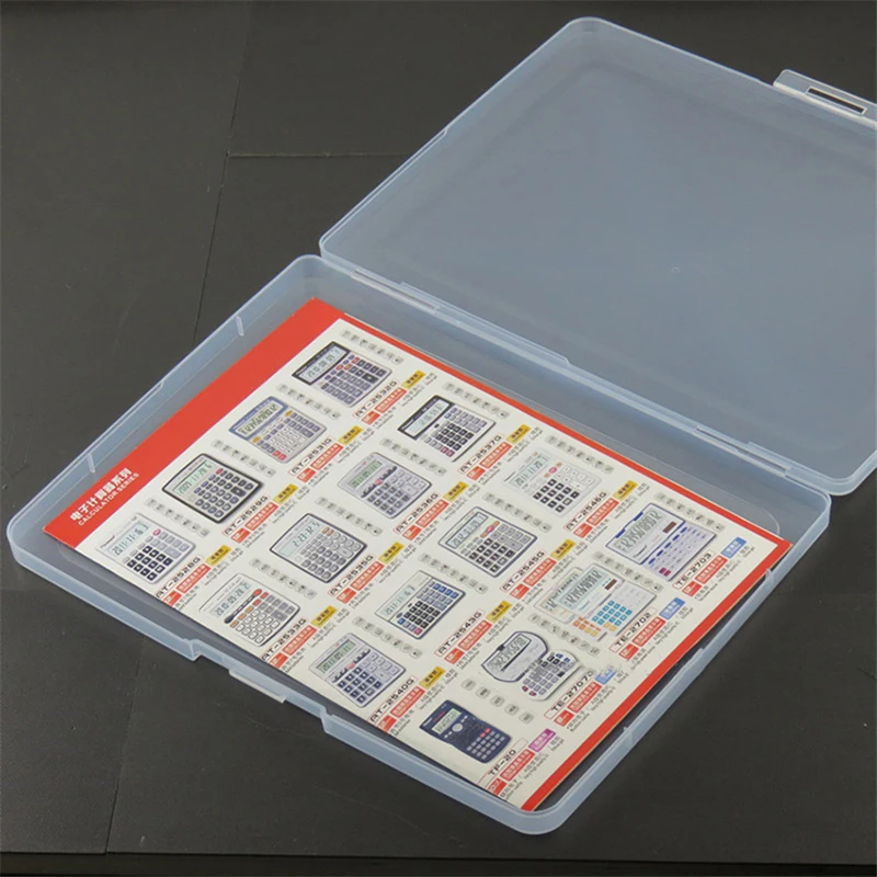 A4 Ultra-thin Portable Transparent File Box, Travel Journal Document Test Paper Storage Box, Office Archive File Storage Box
