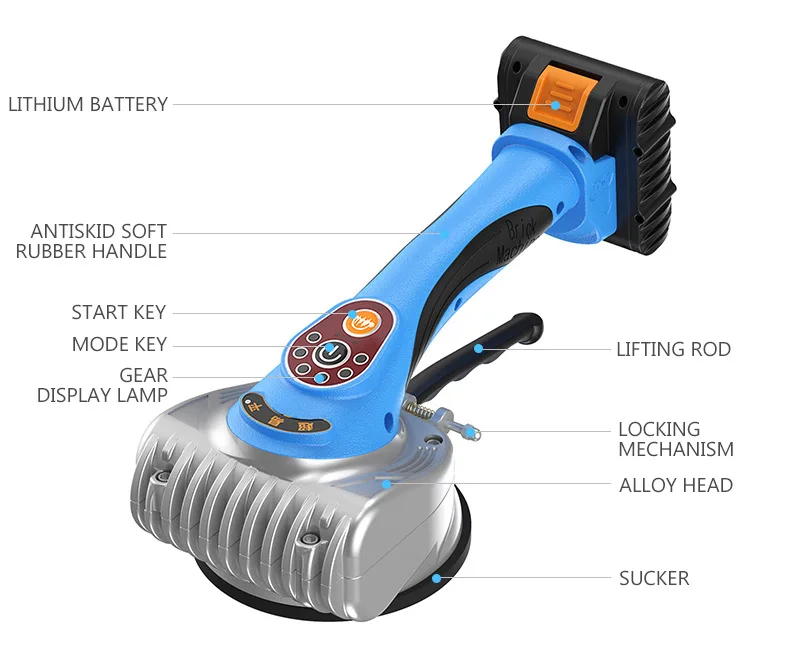 Tiling Tiles Machine 120*120cm Tiles Vibrator Suction Cup Adjustable Protable Automatic Floor Vibrator Leveling Tool