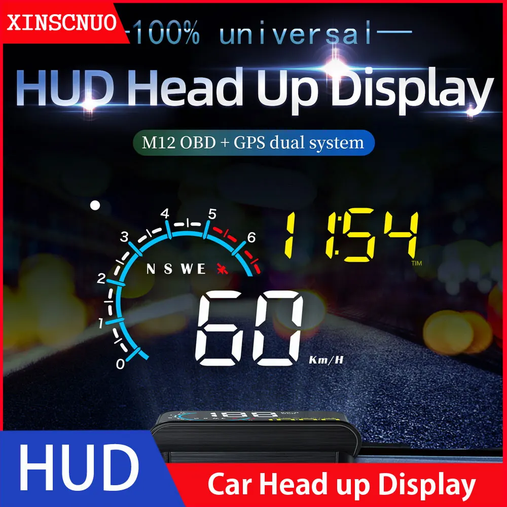 

Автомобильный Универсальный HUD Head Up Display OBD2 скоростной проектор безопасная система вождения охранная сигнализация температура воды выше скорости оборотов в минуту