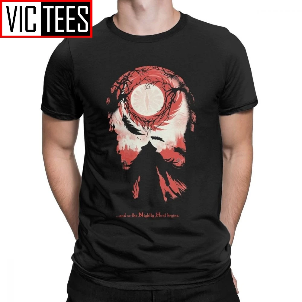 And So The Nightly Hunt Begins Dark Souls Men T Shirt Praise The Sun Bloodborne Game Vintage Tees Short Sleeve T-Shirts Cotton