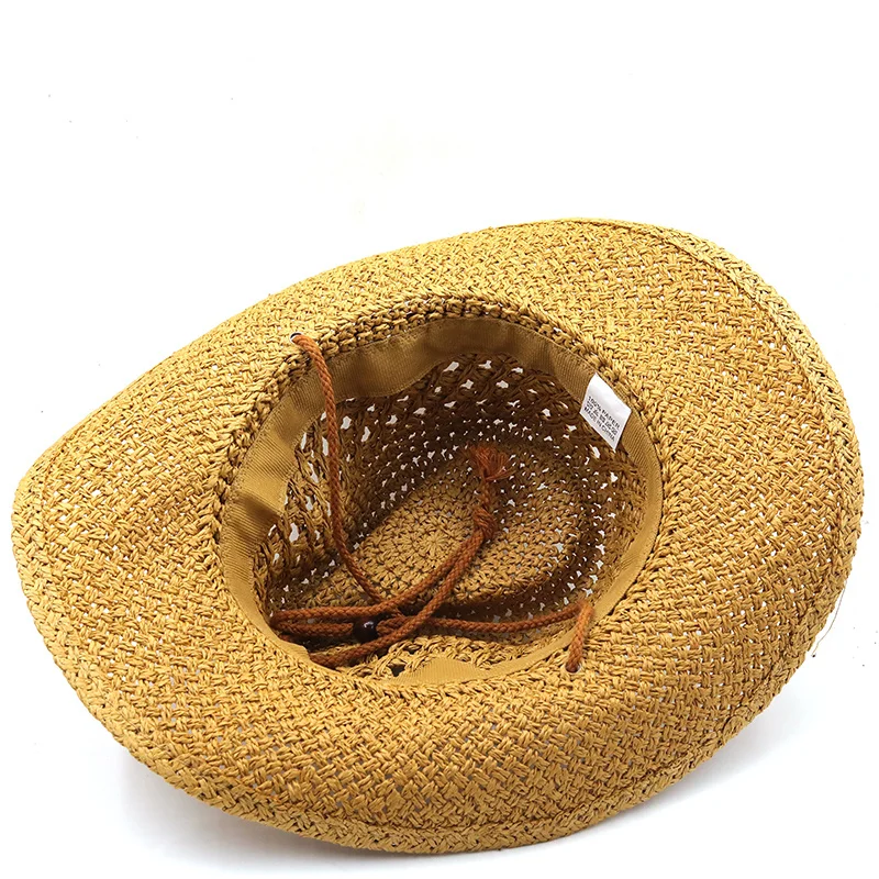 Western Cowboy Hat Men Panama Outdoor 2021 Summer Beach Cap Women Sombrero Vaquero Hombre Chapeu Wide brim Men\'s Straw Sun Hat