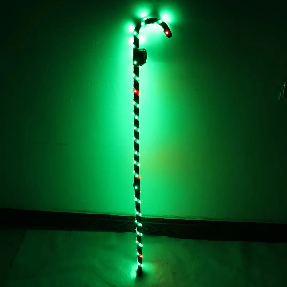 LED Crutch Light Up Cane Belly Dancing Flashing White Canes Women Men Jazz Dance For Stage Performance Party As Gift