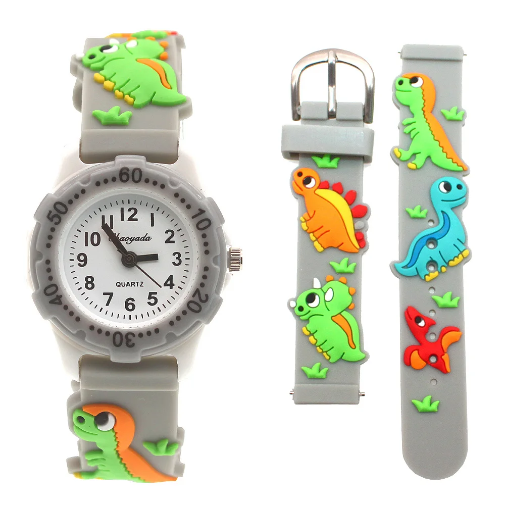 Nieuwe Collectie Hoge Kwaliteit 3D Siliconen Band Dinosaurus Ontwerp Kinderen Quartz Horloge Kids Meisje Jongens Studenten Relogio Kol Saati Geschenken