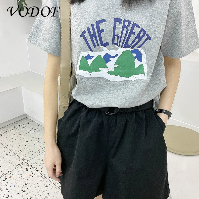 Summer 100% Cotton Tshirt Streetwear Oversize Harajuku Cool Japan Tops Casual Hip Hop Tshirt O-neck Punk Funny Student Tops Girl