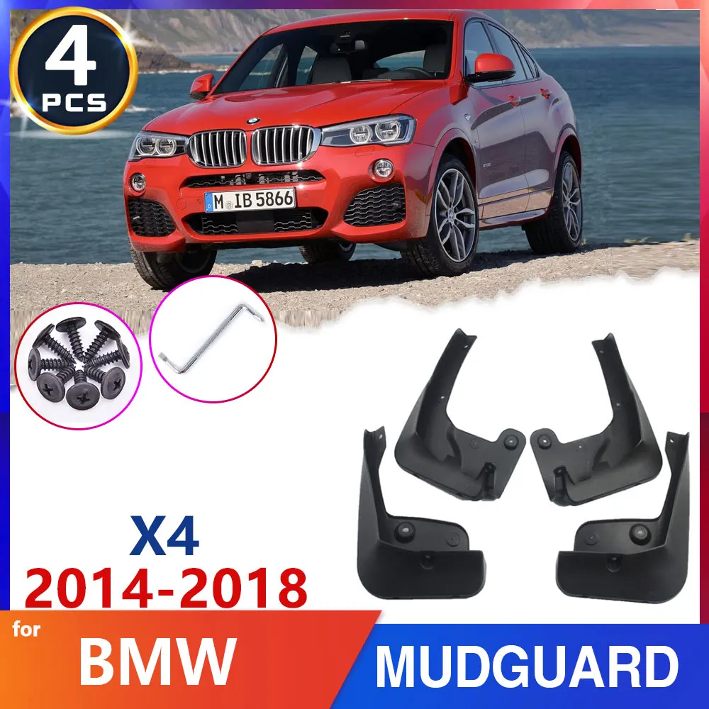 Car Mud Flaps Fender for BMW X4 F26 2014~2018 2015 2016 2017 20i 28i 35i 20d 30d 35d Splash Flaps Guards Rims Accessories Goods
