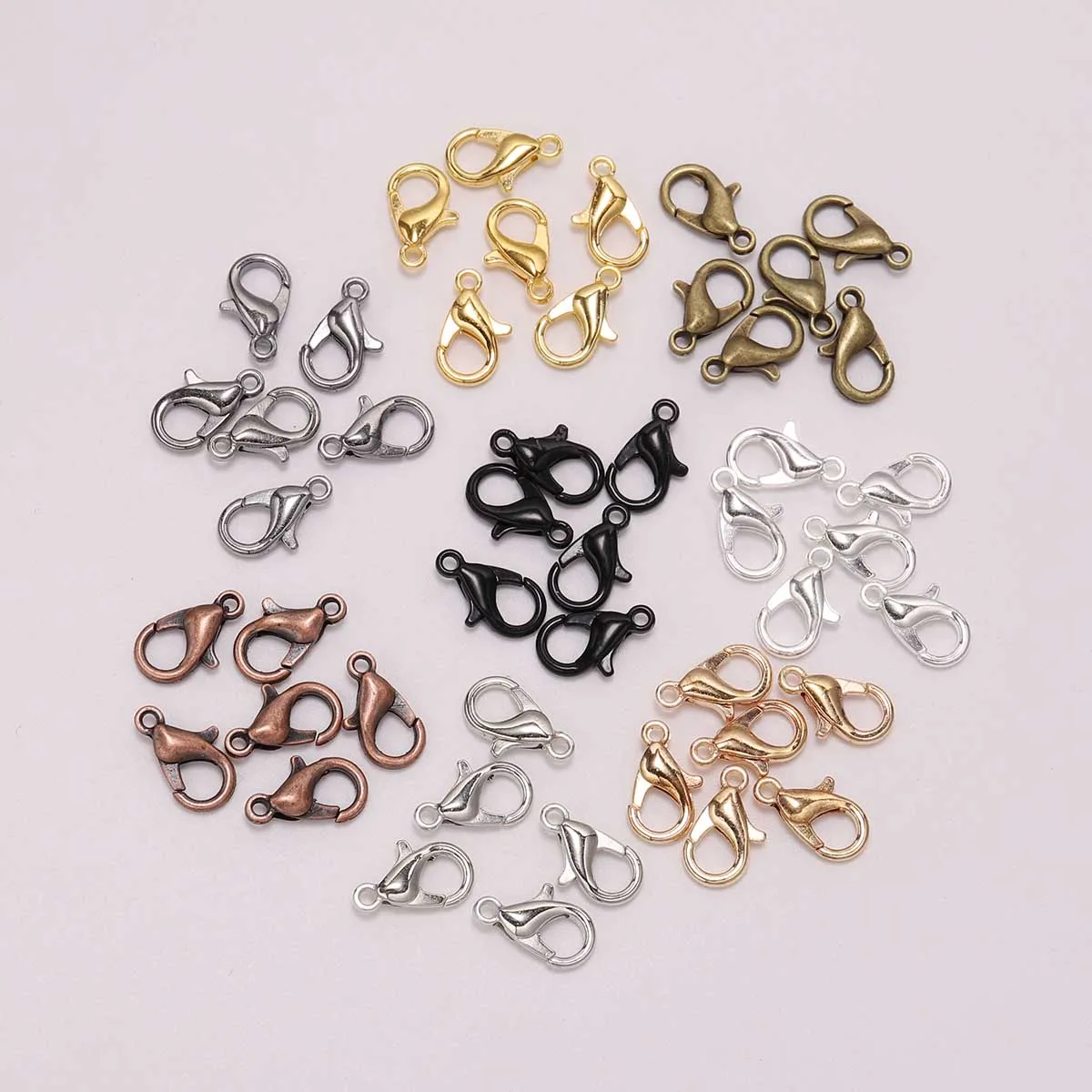 50 teile/los 10 12 14 16mm Gold Legierung Armband Karabiner Haken Für DIY Halskette Kette Stecker Schmuck Finden liefert – Detail 8