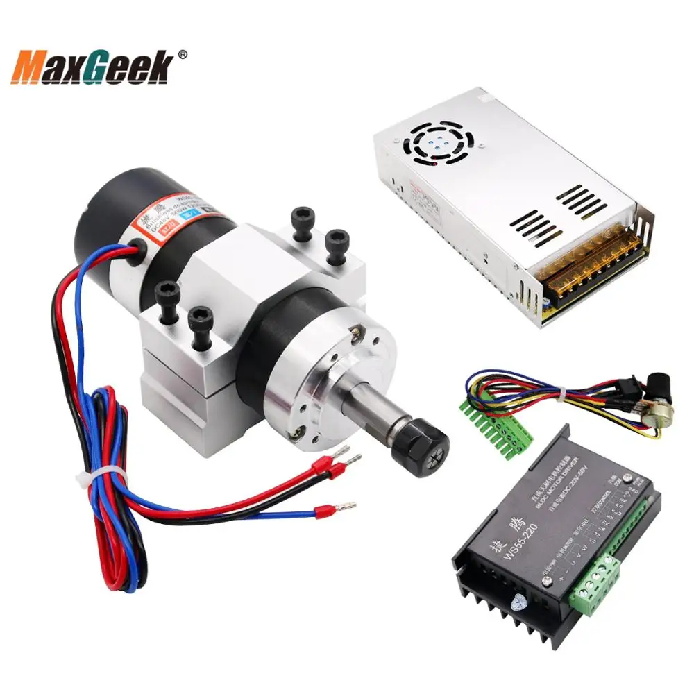 Maxgeeker11 bldc 500w controlador driver do motor máquina de gravura eixo principal estacionário fixação cnc pcb comutação fonte alimentação
