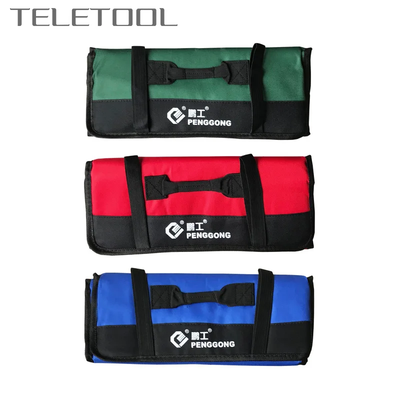 Tas Kunci Pas Lipat Kain Oxford Multifungsi Alat Penyimpanan Gulungan Alat Saku Organizer Alat Pemegang Kantong Portabel 4 Warna