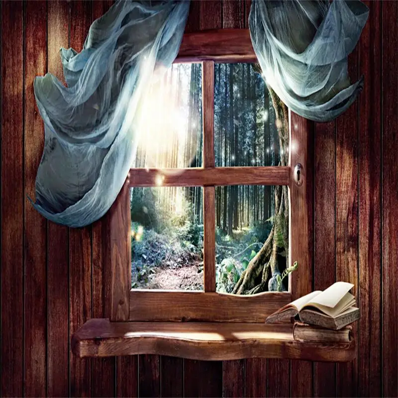 Laeacco 크리스마스 Photophone 나무 나무 보드 스타 사슴 아기 사진 배경 사진 배경 사진 스튜디오 Photozone