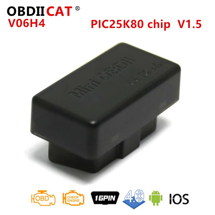 

OBDIICAT V06H4/V06H4-1 Support For Android/ Windows/iOS V1.5 Mini OBDII ELM327 Bluetooth Car Diagnostic Scanner Tool