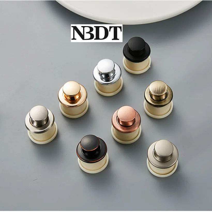 8Pcs Zinc Conceal Push Button Pop-out Cabinet Knob Gold Chrome Matte Black ORB Antique Bronze