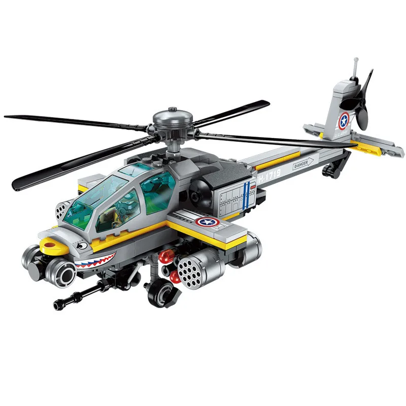 ENLIGHTEN 280PCS Military Attack AH-64 Helicopter Gunships Apache Building Blocks Soldiers War Bricks Educational Boys Toys