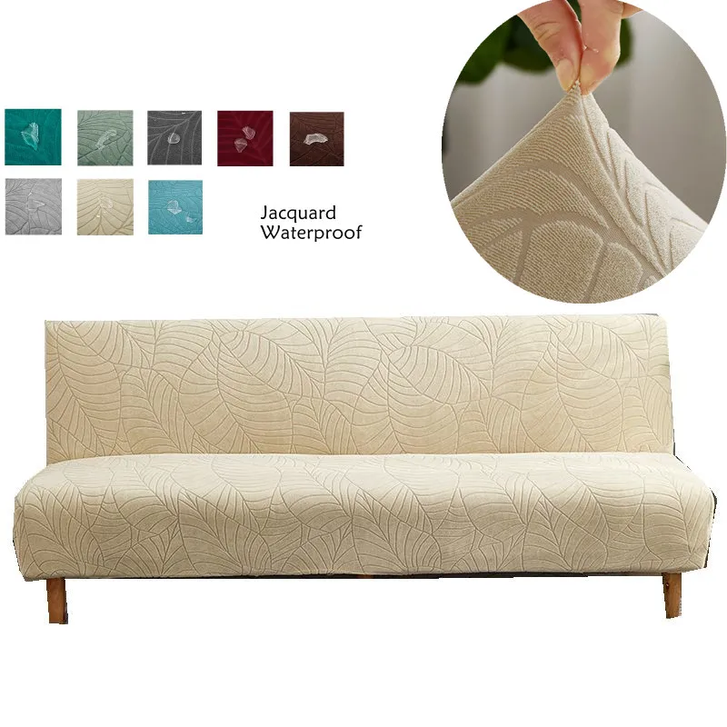 WaterProof Sofa Bed Cover Armless Folding sofa Bench Solid stretch high elastic thick Sofa cover Without Armrest Universal SIZE