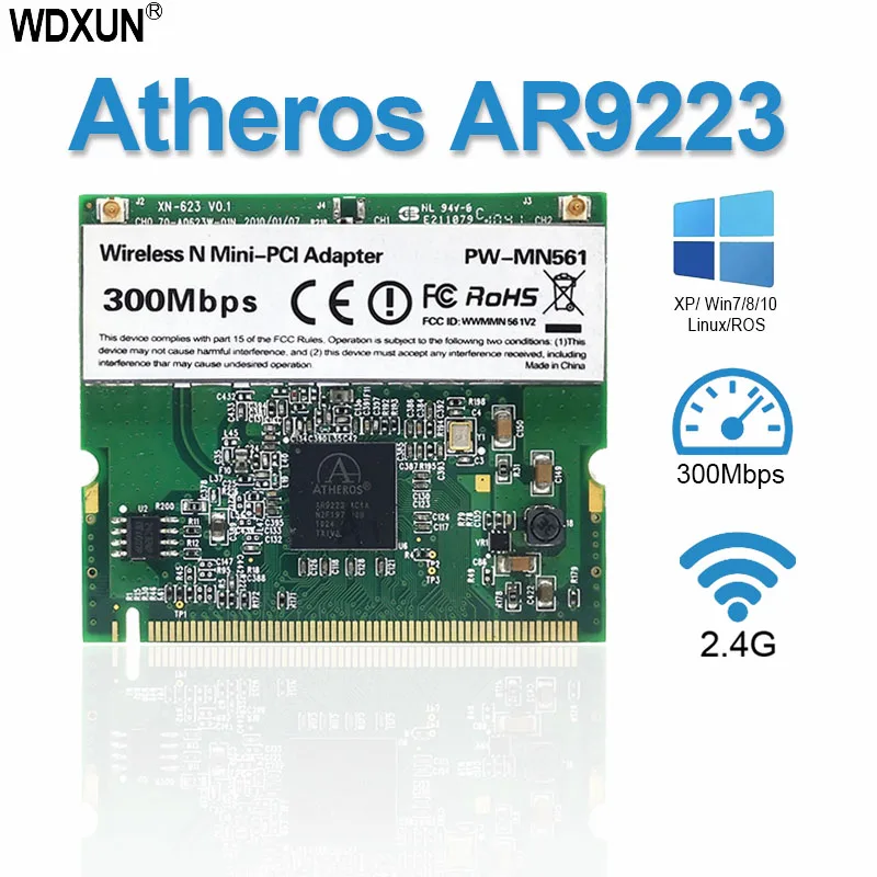 Atheros AR9223 300Mbps Mini PCI Không Dây WiFi Mini-PCI WiFi Thẻ Cho Acer Asus Dell Toshiba Thẻ