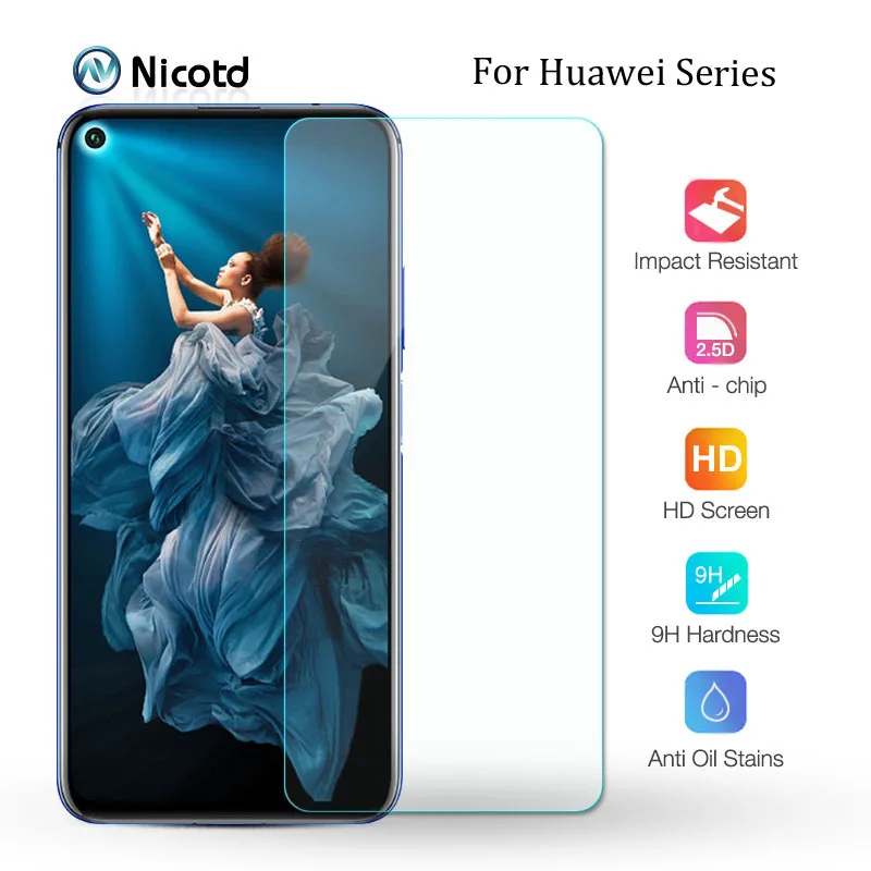 Protector de pantalla de vidrio templado para Huawei Honor 20, 10 Lite, P10, P20 Lite, P, 9, 8 Lite, Nova 3, 3i