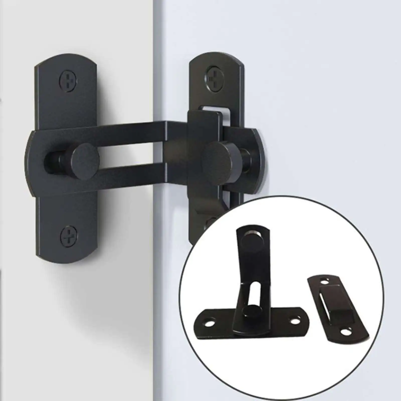 90 Degree Stainless Steel Door Latch Right Angle Sliding Bending Door Lock Latch Screw Locker Hardware Accessories With Screws