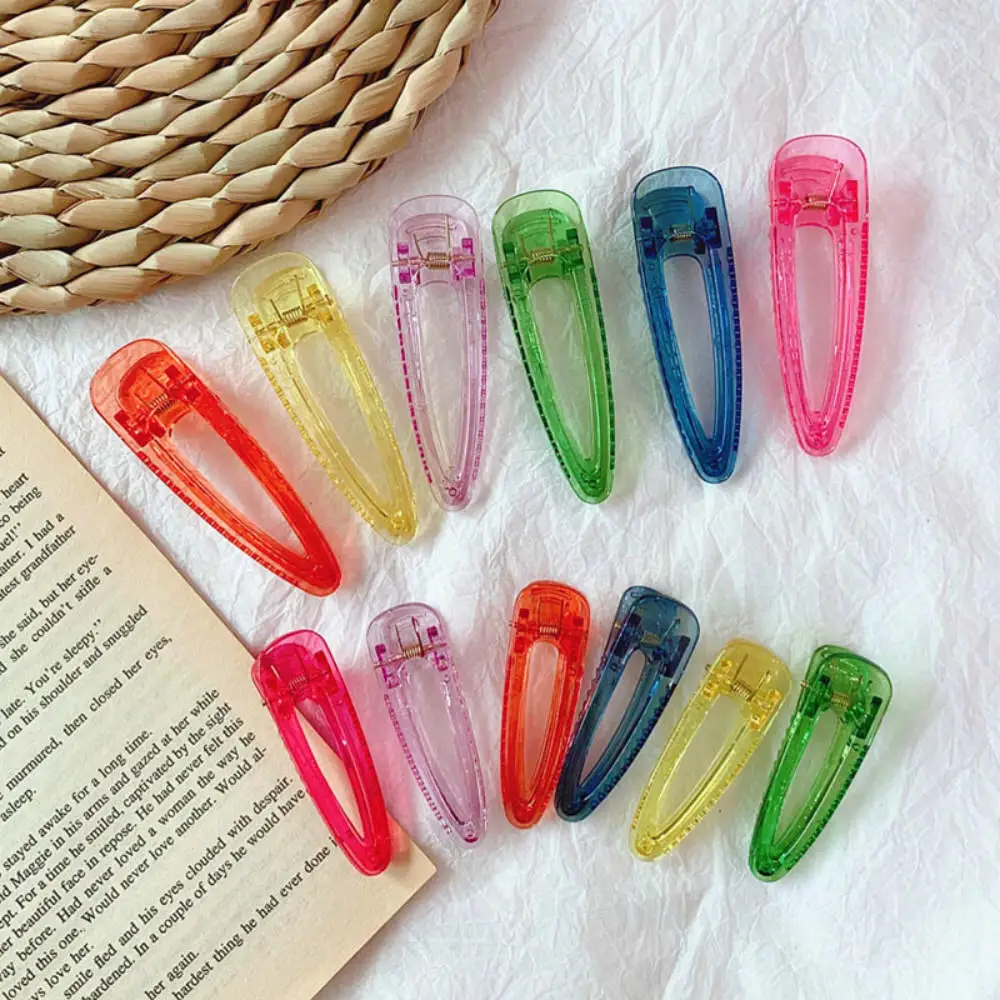 Candy Color Transparent Hairpin Summer Girl Duckbill Clip Temperament Side Clip Headdress Hair Accessories Plastic Hairpin