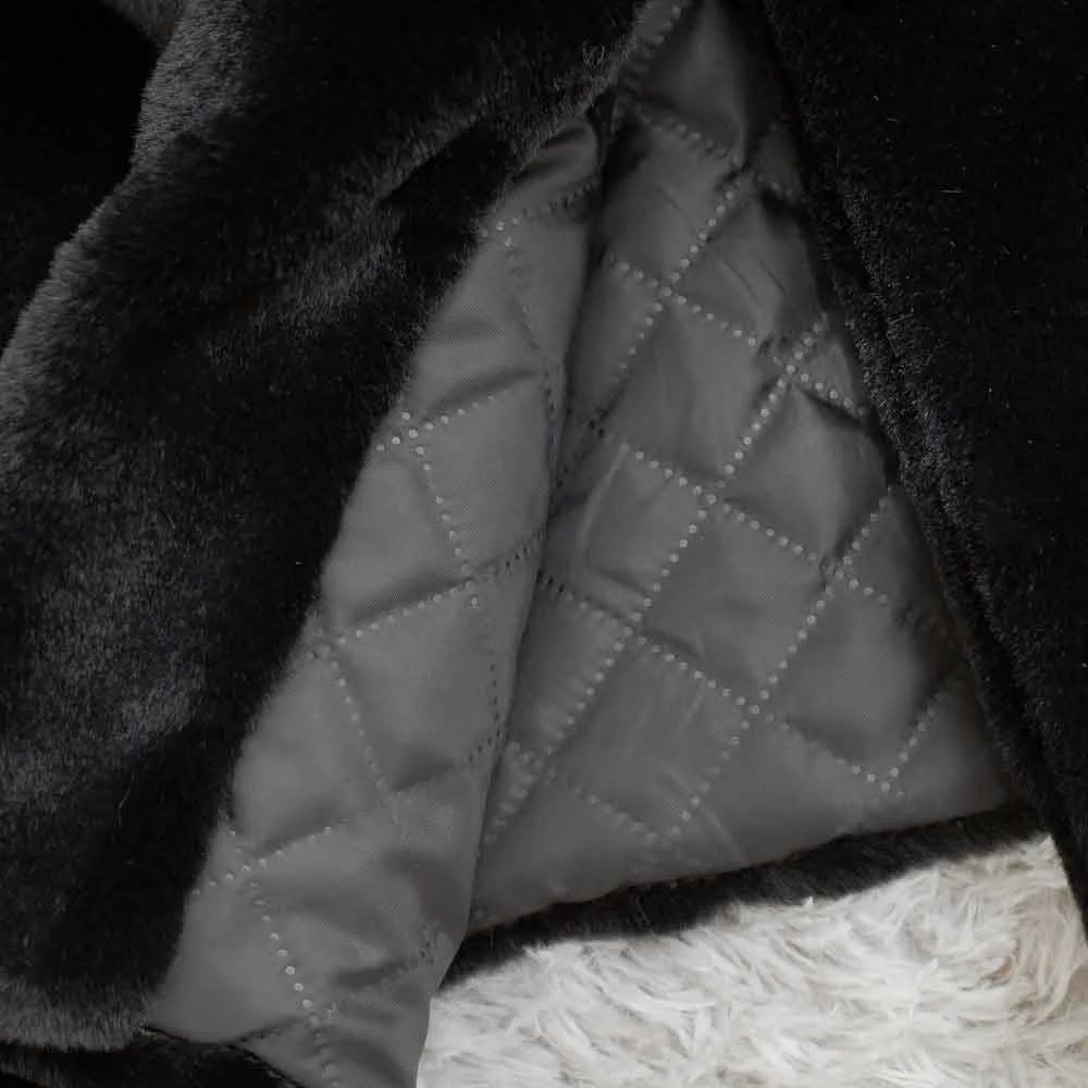Winter warm Women High Quality Faux Rabbit Fur Coat Luxury Long Fur Coat Loose Lapel OverCoat Thick Female Plush Coats