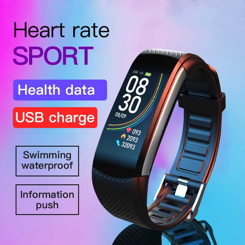 C5S Smart Bracelet IP67 Support Heart Rate Blood Pressure Blood Oxygen Measurement Call Reminder 3 Sports Modes For Men Women