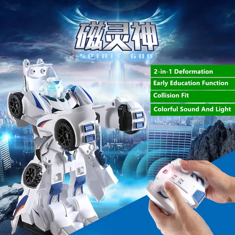 

Intelligent RC Combined Deformation Robot 2.4G Singing And Dancing Colorful Sound And Light Electric Remote Control Car Kids Toy
