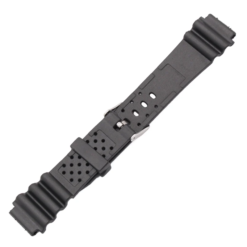 18mm 20mm 22mm For Watchbands PU Black Watch Band Replace Electronic Wrist Sports Straps