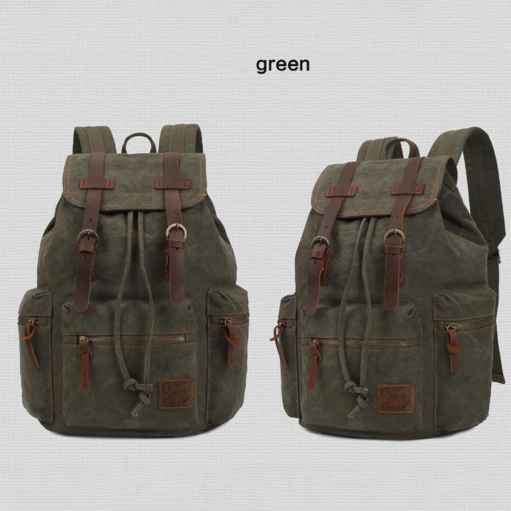 Vintage Canvas-Rucksäcke für Männer und Frauen, Reisetaschen für Studenten, Freizeitrucksäcke zum Wandern, Reisen, Camping, Rucksack Mochila Masculina – Detail 6