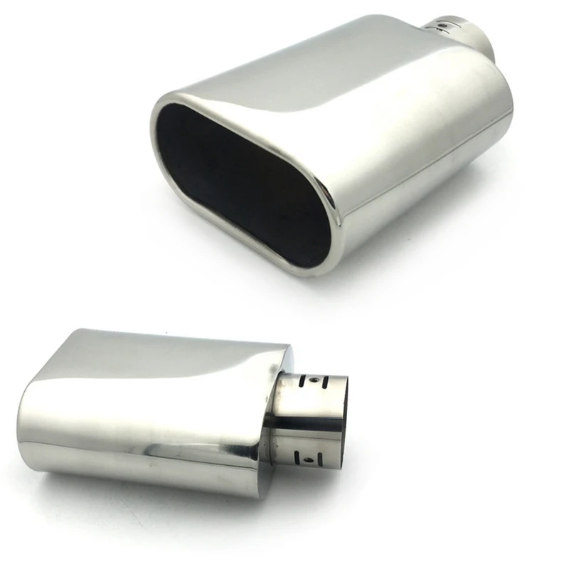 

63mm/2.48'' Universal Car Square Exhaust Tailpipe Muffler Tube Stainless Steel Slip On Chrome Silver Style