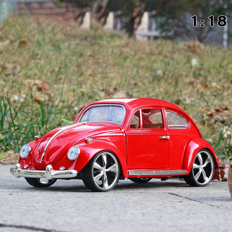 1:18 Classic Car Beetle Black Car Alloy Car Model Simulation Car Decoration Collection Gift Toy Die Casting Model Birthday gift