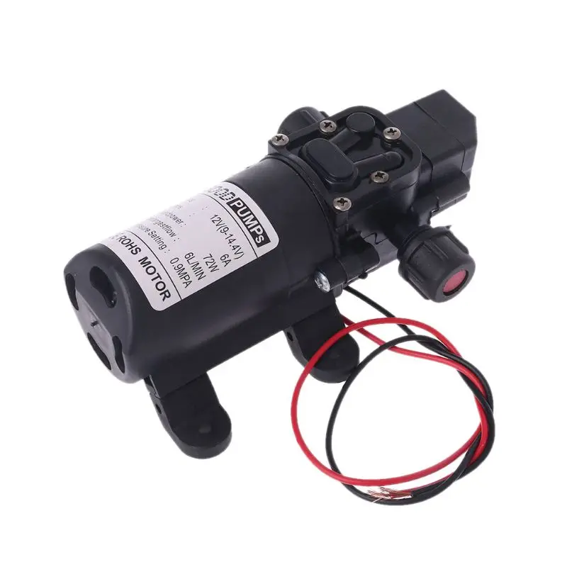 DC 12V 130PSI 6L/Min Water High Pressure Diaphragm Self Priming Pump 70W