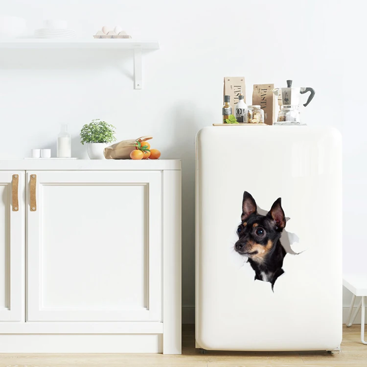 Niedlicher Welpen- und Kätzchen-Wandaufkleber, Badezimmer, Toilette, Schrank, Dekoration, Aufkleber, Raumhintergrund, Tapete, Katzen und Hunde, Heimwandbild – Detail 11