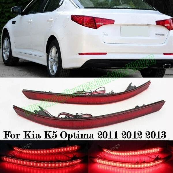 

car accessories Pair Rear Bumper Reflector Light LED For Kia K5 Optima 2011 2012 2013 Brake Lamp Car Light