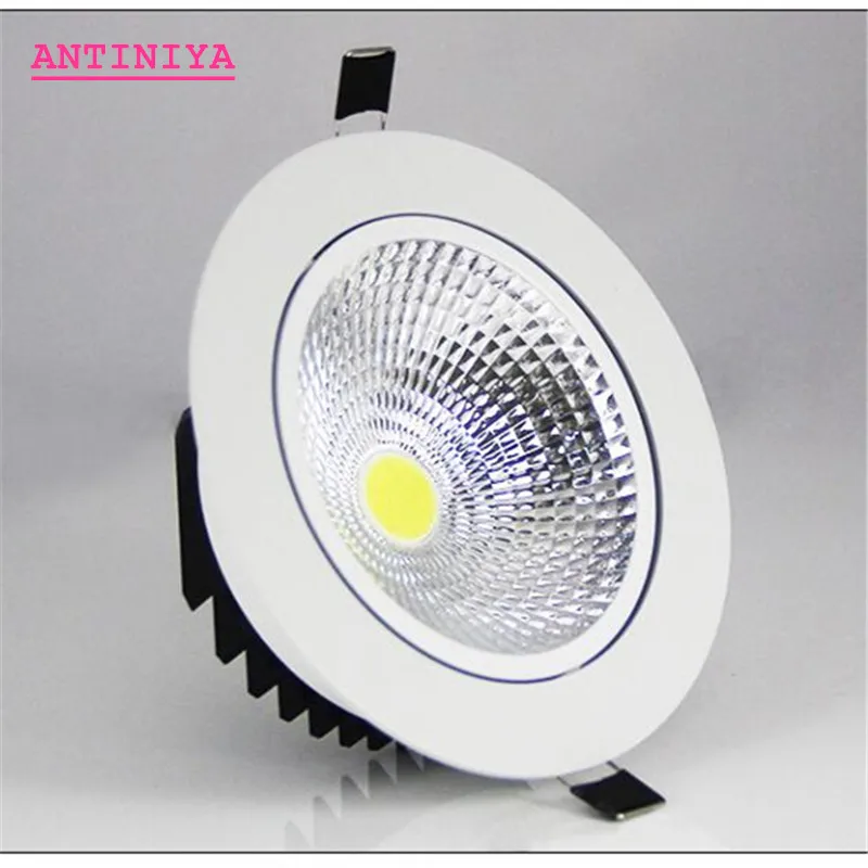 Super Heldere Verzonken Dimbare Led Downlighters 5W 7W 9W 12W 15W 18W Epistar Chip cob Spot Light Plafondlamp Decoratie AC85-265V