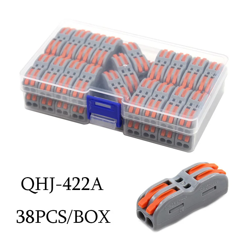 Mini-draad elektrische connector Boxed 222 LED-stripverlichting Snelle connectoren Universele compacte geleider Insteekklemmenblokken
