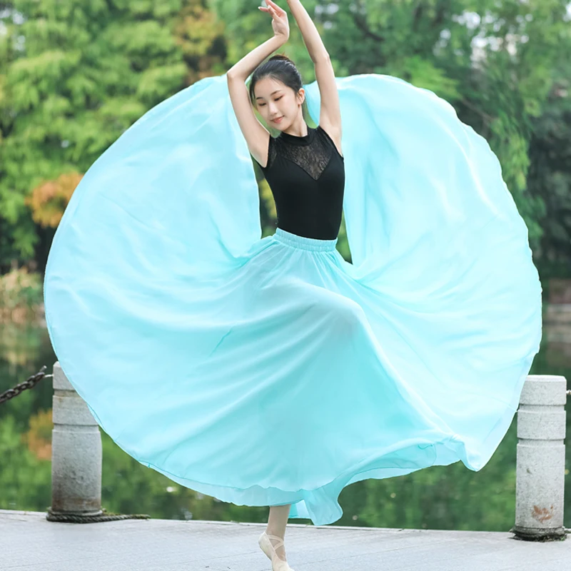 Chiffon Flamenco Skirt Women Paso Doble Skirt Festival Outfit Double Layer Stage Costume Gypsy Cothes Classical Dancewear DL8853