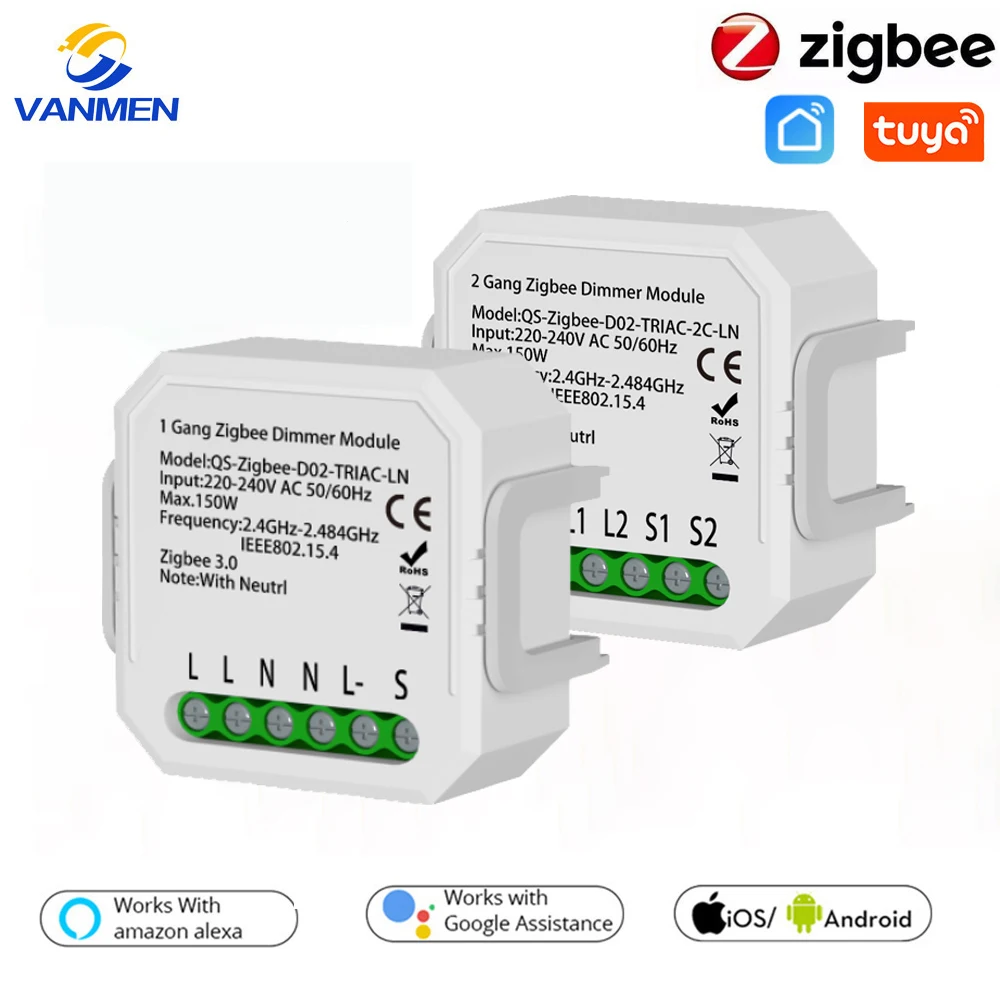 

Tuya ZigBee intelligent dimming switch module WiFi SCR lamp switch support elf love