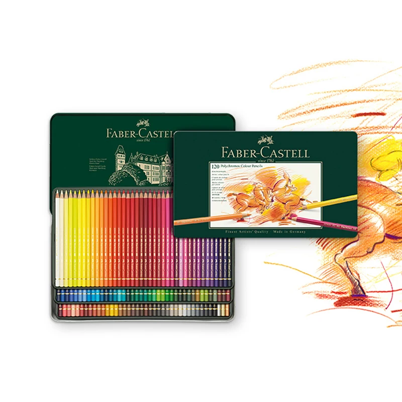 Faber castell 1100 lápis de cor óleo, profissional, policarbonato, lápis de cor óleo, 12/24/36/60/72/120 cores