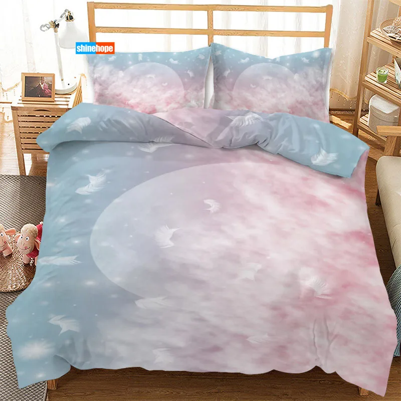 3 Pcs Luxury Duvet Cover Set Fashion Dream Sky Bedding Sets Comforter Duvet Cover Pillowcase Home Textiles