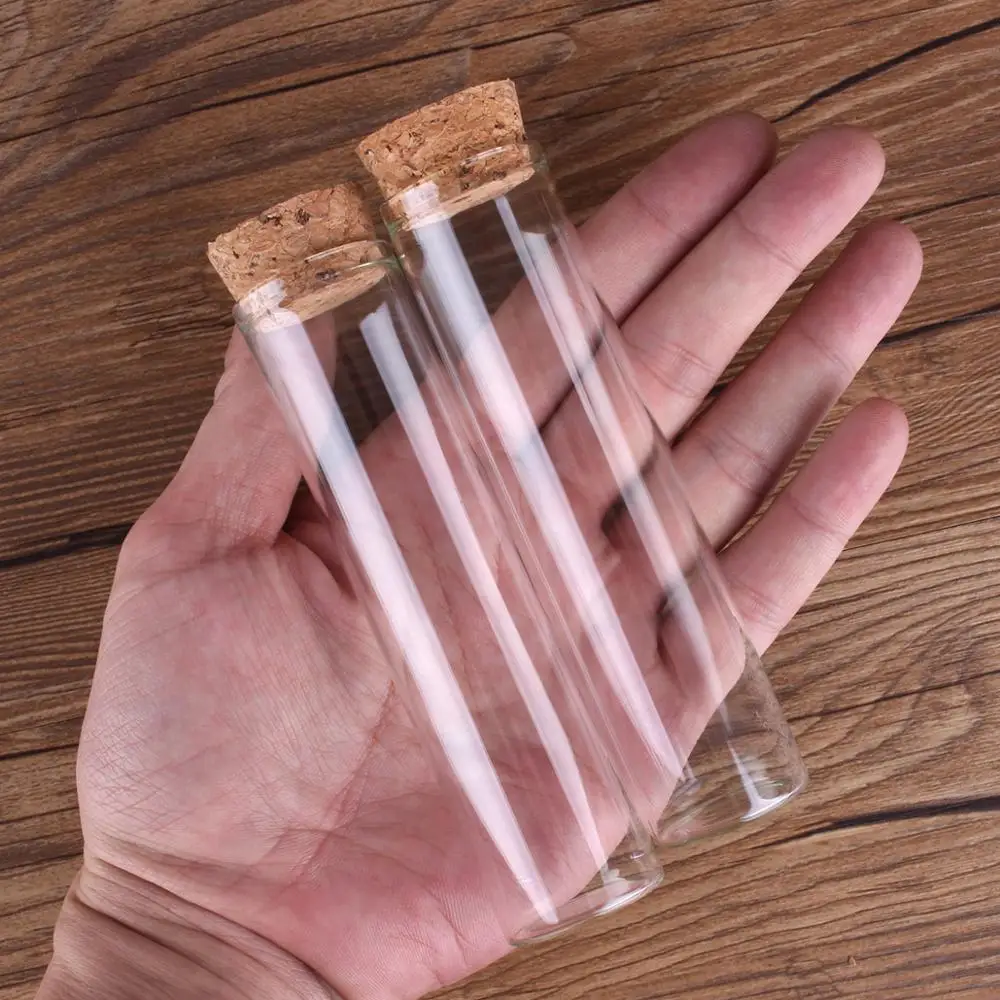 24pcs 60ml Size 30*120mm Test Tube with Cork Stopper Spice Bottles Container Jars Vials DIY Craft