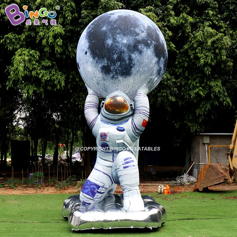 

Personalized 2.3x2.7x5 Meters Inflatable Advertising Astronaut With Moon Balloons Toys For Event Decoration - BG-Z0354