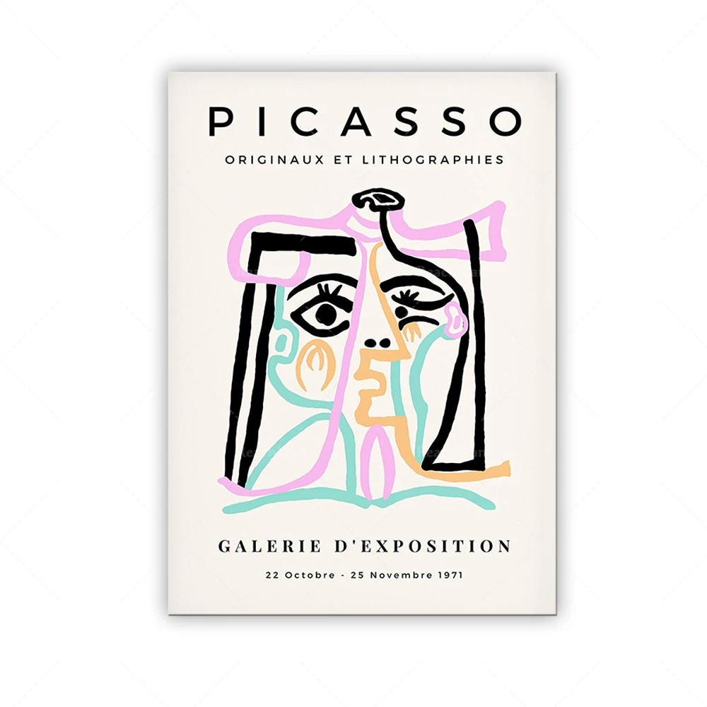 Picasso Poster, Picasso Wall Art, Picasso Line Drawing, Pastel Rogue Face, Picasso Face, Picasso Print, Picasso Exhibition