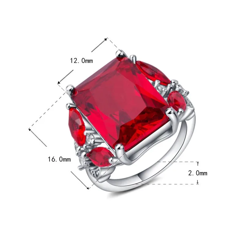 Cellacity Delicate Luxury Ruby Ring for Women Geometry Gemstones Silver 925 Jewelry Plant Butterfly Wedding Accessories Wholesal